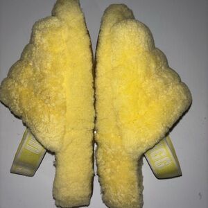 UGG Yellow Fluffy Slippers